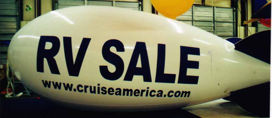 Advertising Blimp - RV SALE logo